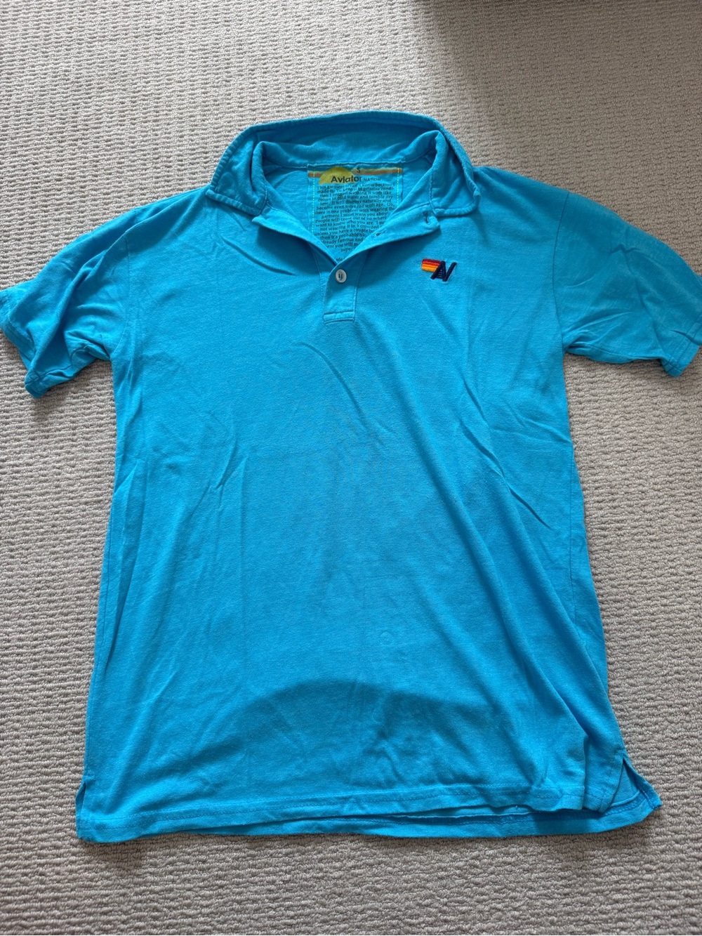 Aviator nation unisex blue polo shirt